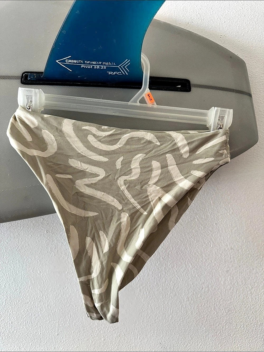 Lone Fox Swim Bikini Bottom Abstract Green & White Size Small Like New